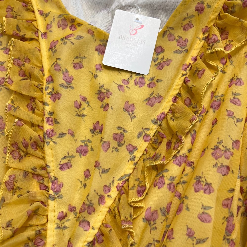 New Topshop Gold Gingham Wrap Midi Dress 10 - Picture 2 of 2